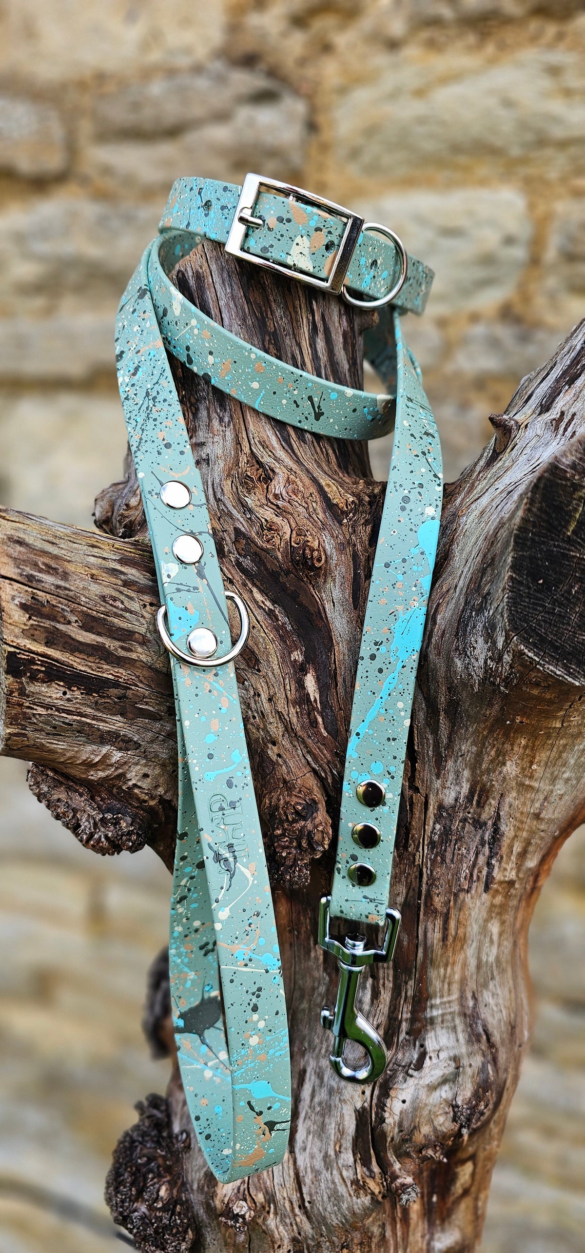Sage - Waterproof BioThane© Pastel Splatter Dog Lead