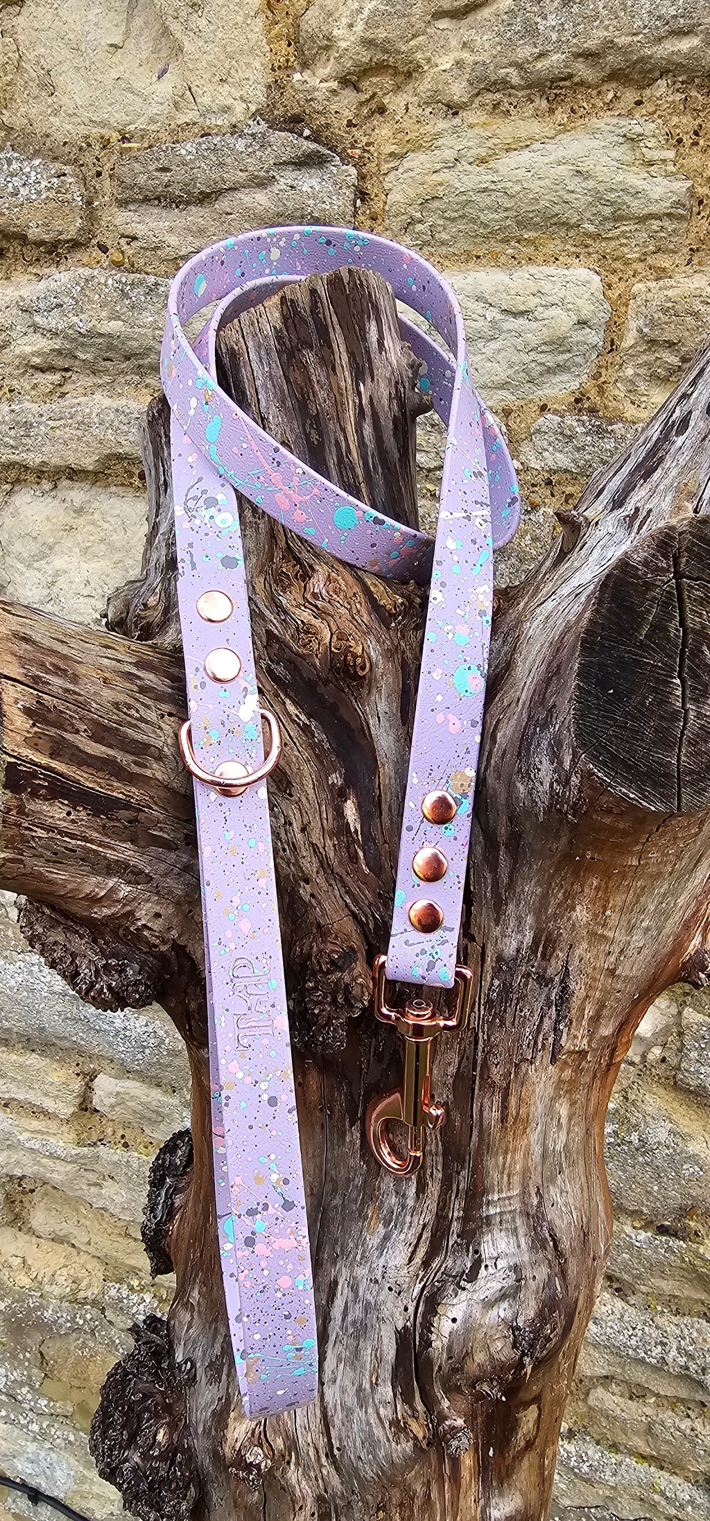 Lilac - Waterproof BioThane© Pastel Splatter Dog Lead