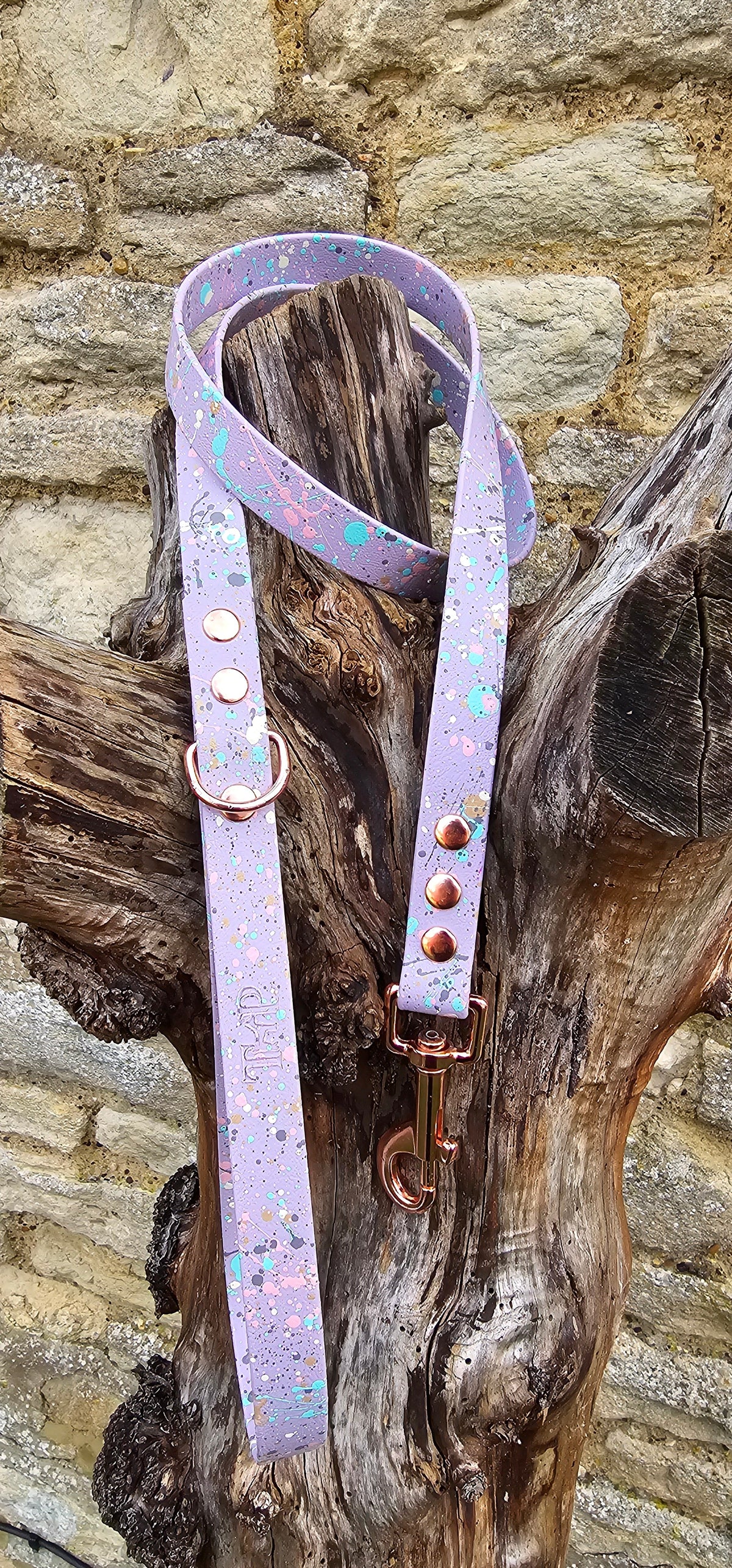 Lilac - Waterproof BioThane© Pastel Splatter Dog Lead