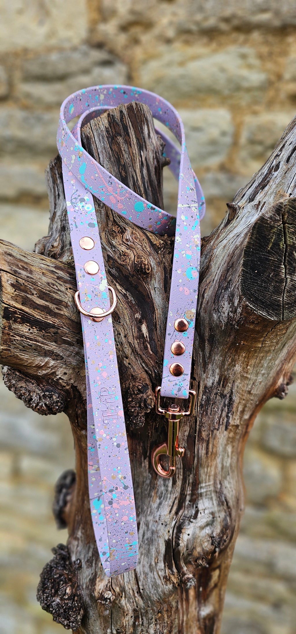 Lilac - Waterproof BioThane© Pastel Splatter Dog Lead
