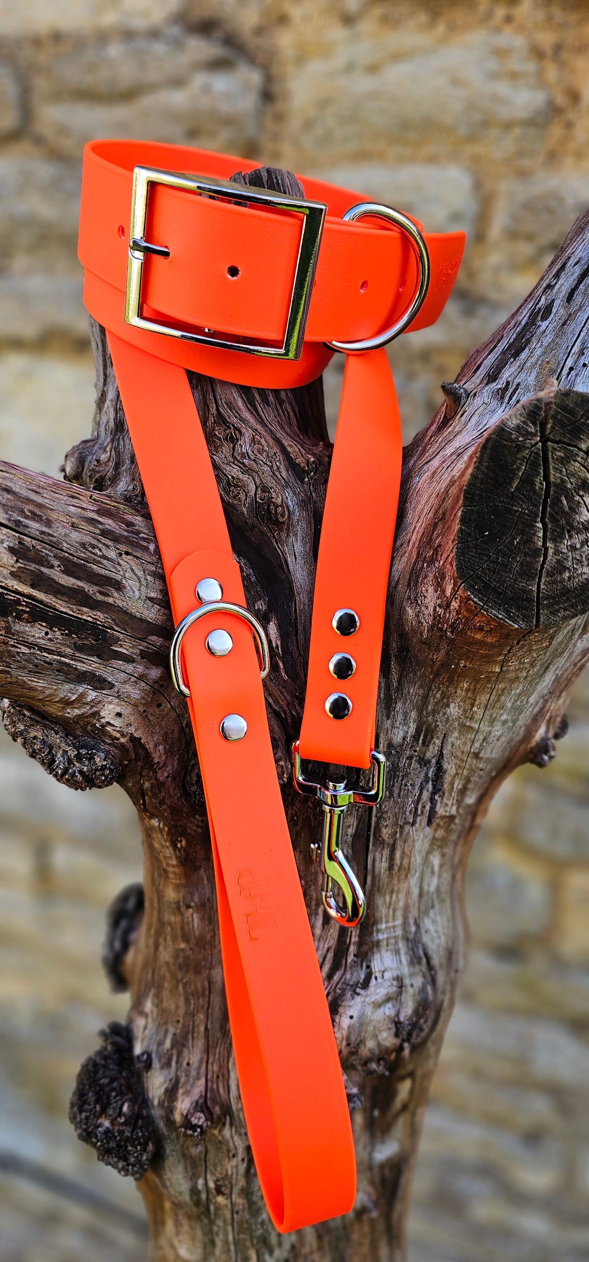 Neon Orange - Mighty Paws Waterproof BioThane© Dog Collar