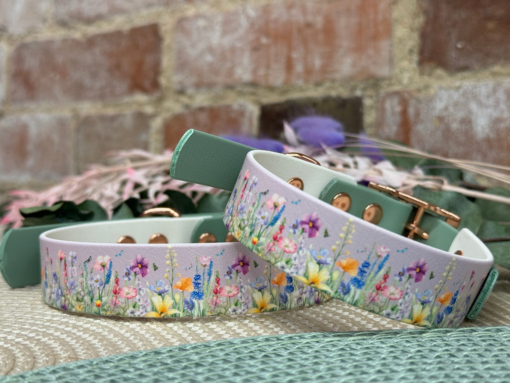 Wildflower Meadow - Printed Waterproof BioThane© Dog Collar