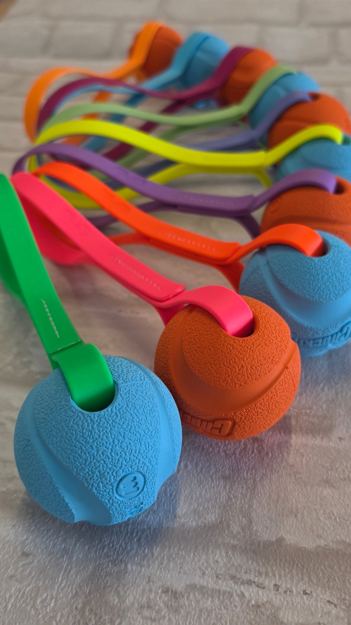 Chuck-It® Ball on Waterproof BioThane® Tug & Launcher Toy